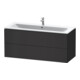 Duravit Meuble sous lavabo L-Cube 122x48,1 cm, graphite mat, 2 tiroirs, suspendu-2