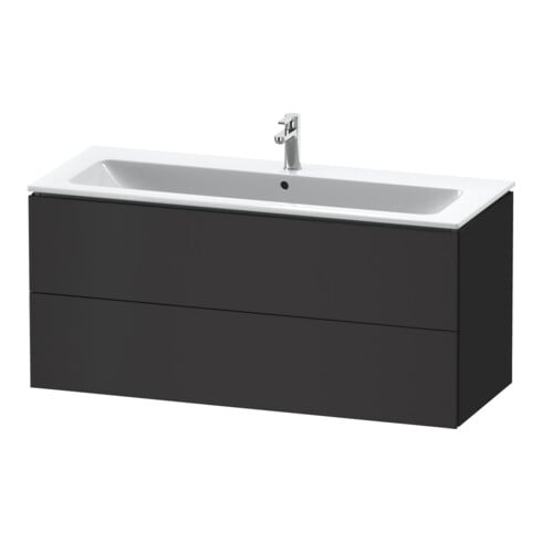 Duravit Meuble sous lavabo L-Cube 122x48,1 cm, graphite mat, 2 tiroirs, suspendu