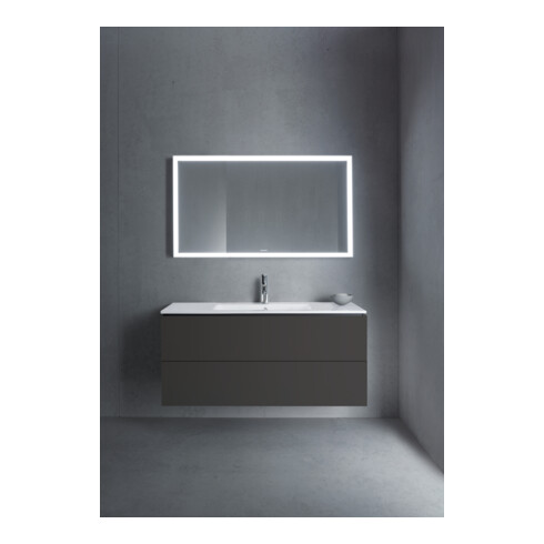 Duravit Meuble sous lavabo L-Cube 122x48,1 cm, graphite mat, 2 tiroirs, suspendu
