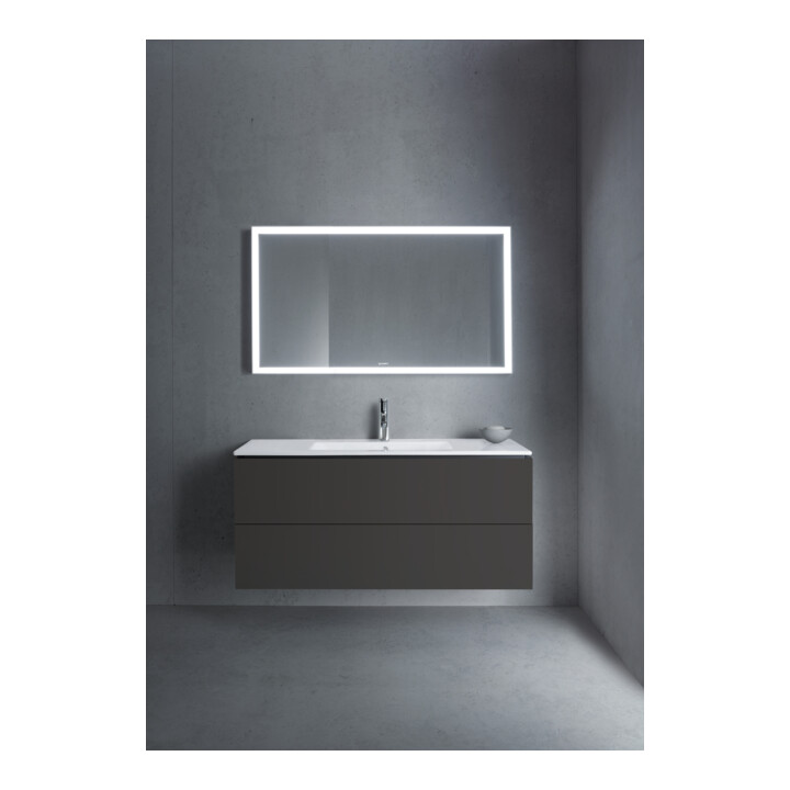 Duravit Meuble sous lavabo L-Cube 122x48,1 cm, graphite mat, 2 tiroirs, suspendu