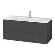 Duravit Meuble sous lavabo L-Cube 122x48,1 cm, graphite mat, 2 tiroirs, suspendu