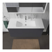 Duravit Meuble sous lavabo L-Cube 122x48,1 cm, graphite mat, 2 tiroirs, suspendu-2