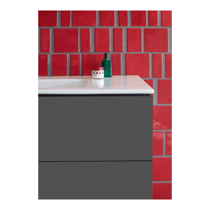 Duravit Meuble sous lavabo L-Cube 122x48,1 cm, graphite mat, 2 tiroirs, suspendu