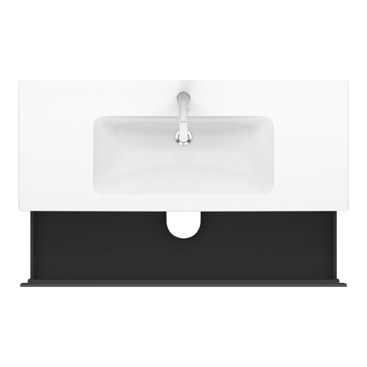 Duravit Meuble sous lavabo L-Cube 122x48,1 cm, graphite mat, 2 tiroirs, suspendu
