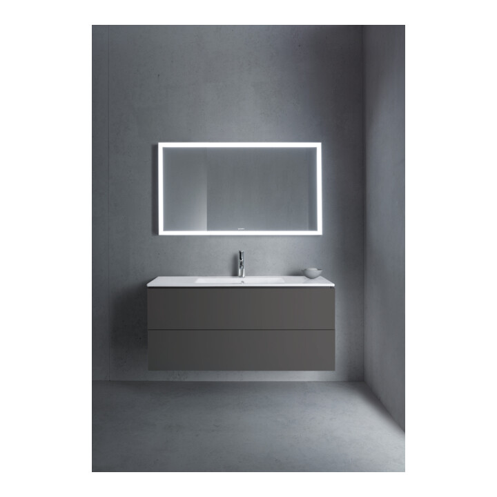 Duravit Meuble sous lavabo L-Cube 122x48,1 cm, graphite mat, 2 tiroirs, suspendu