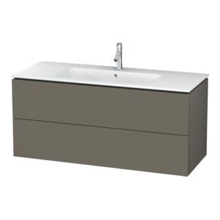 Duravit Meuble sous lavabo L-Cube 122x48,1 cm, gris mat, 2 tiroirs, suspendu