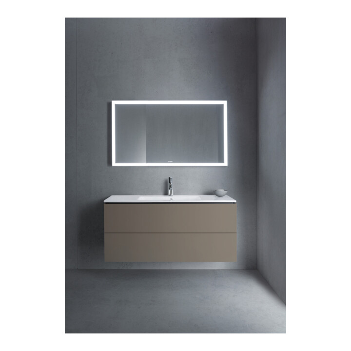 Duravit Meuble sous lavabo L-Cube 122x48,1 cm, gris mat, 2 tiroirs, suspendu