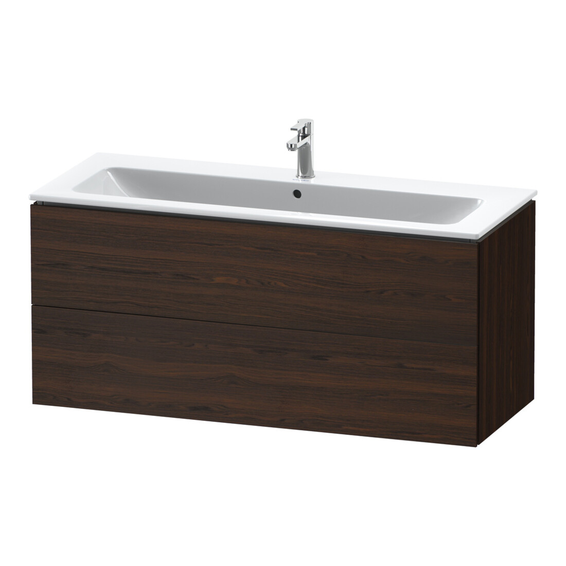 Duravit Meuble sous lavabo L-Cube 122x48,1 cm, noyer, 2 tiroirs, suspendu