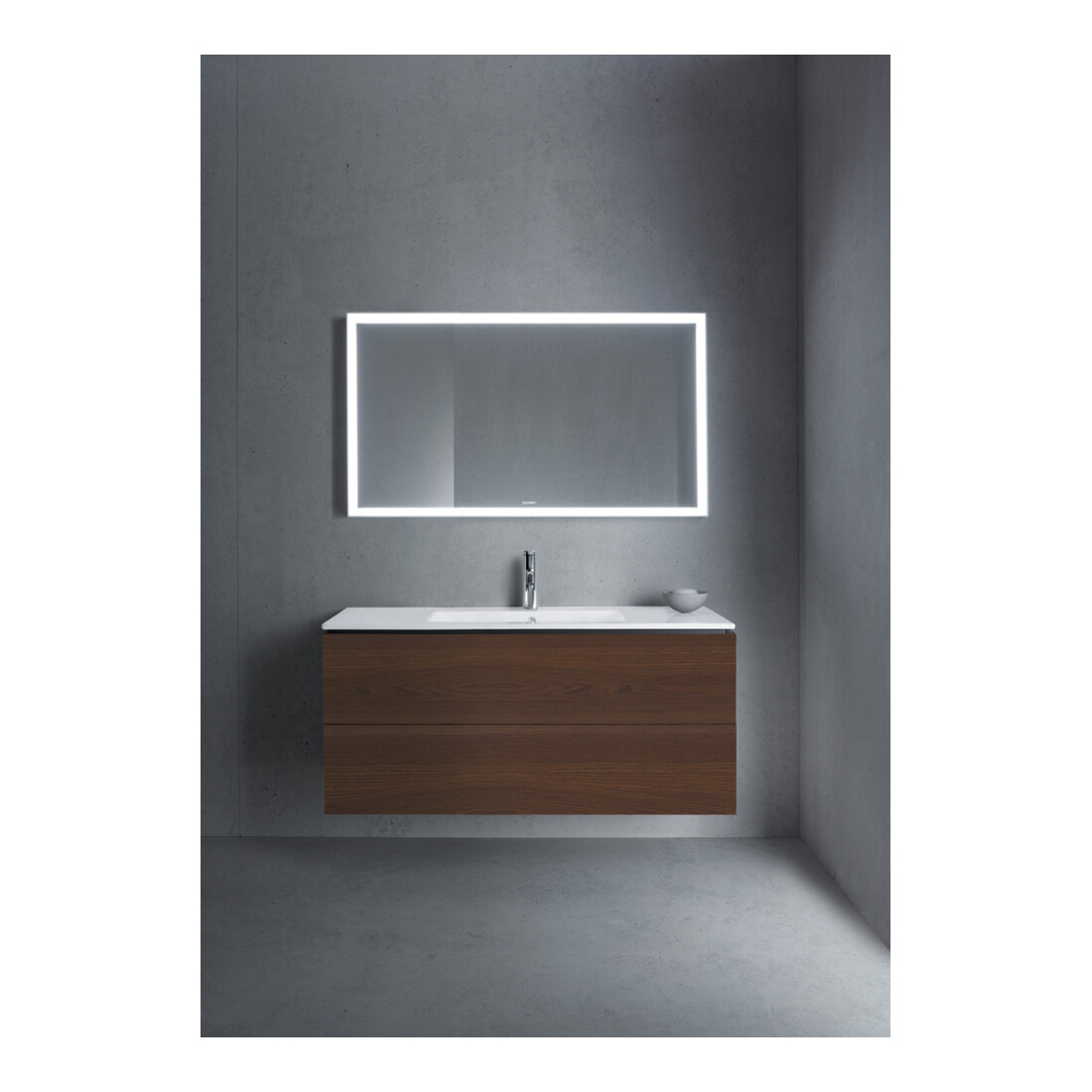 Duravit Meuble sous lavabo L-Cube 122x48,1 cm, noyer, 2 tiroirs, suspendu