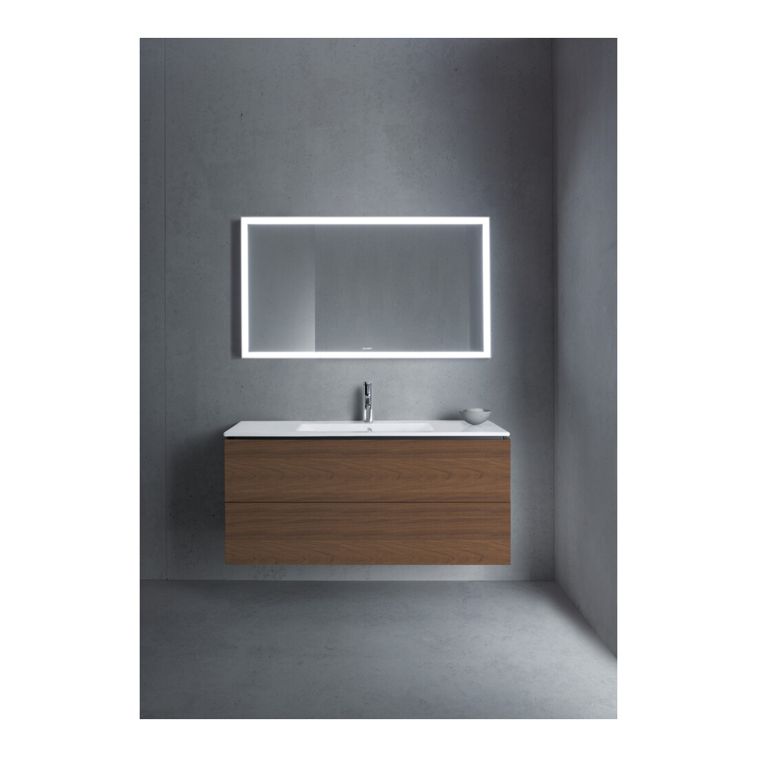 Duravit Meuble sous-lavabo L-Cube 122x48,1 cm, noyer foncé, 2 tiroirs, suspendu