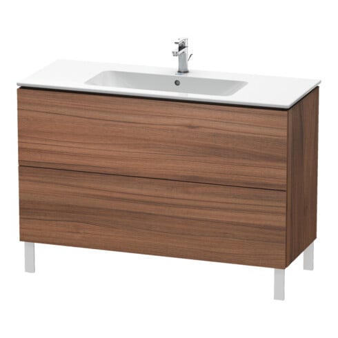 Duravit Meuble sous lavabo L-Cube 122x48,1 cm, noyer naturel, 2 tiroirs, sur pied