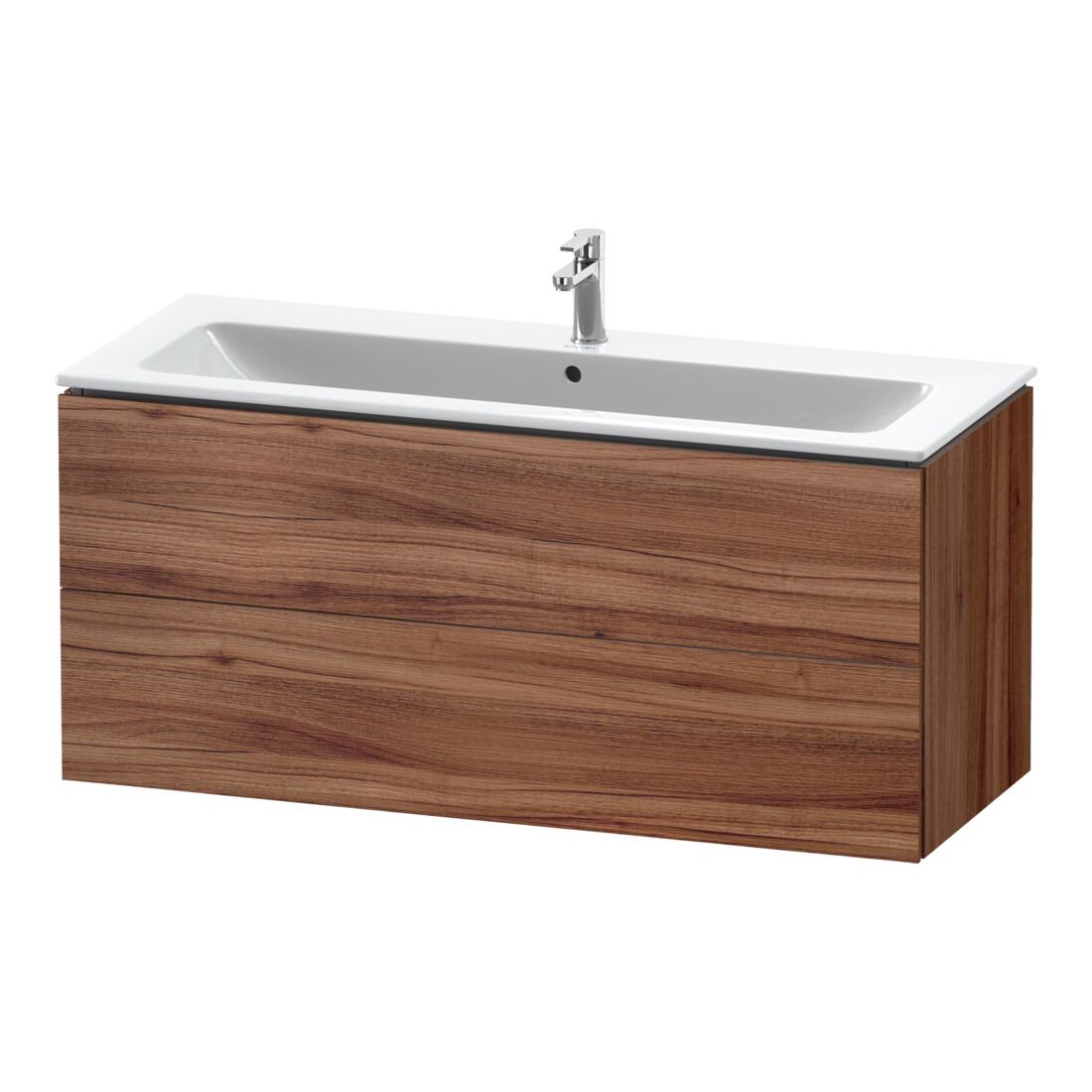 Duravit Meuble sous-lavabo L-Cube 122x48,1 cm, noyer naturel, 2 tiroirs, suspendu