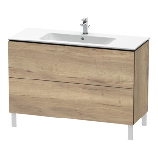 Duravit Meuble sous lavabo L-Cube 122x48,1 cm, œuf marbré, 2 tiroirs, debout