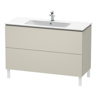 Duravit Meuble sous lavabo L-Cube 122x48,1 cm, tau mat, 2 tiroirs, sur pied