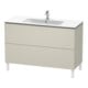 Duravit Meuble sous lavabo L-Cube 122x48,1 cm, tau mat, 2 tiroirs, sur pied-1