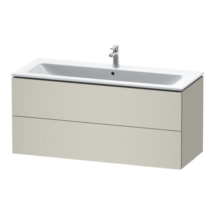 Duravit Meuble sous-lavabo L-Cube 122x48,1 cm, taupe, 2 tiroirs, suspendu