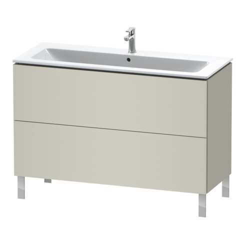 Duravit Meuble sous lavabo L-Cube 122x48,1 cm, taupe mat, 2 tiroirs, sur pied