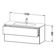 Duravit Meuble sous-lavabo L-Cube 122x48,1cm, bas. ma, 2 tiroirs, suspendu-4