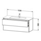 Duravit Meuble sous-lavabo L-Cube 122x48,1cm, bas. ma, 2 tiroirs, suspendu