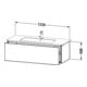 Duravit Meuble sous-lavabo L-Cube 122x48,1cm, blanc brillant, 1 tiroir, suspendu