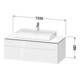 Duravit Meuble sous lavabo L-Cube 122x55 cm, E s, 1 tiroir, 1 coulissant, suspendu-4