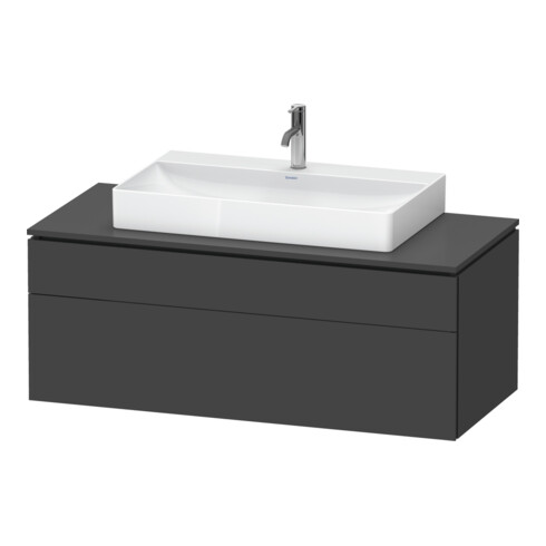 Duravit Meuble sous lavabo L-Cube 122x55 cm, gris, 1 porte, 1 tiroir, suspendu