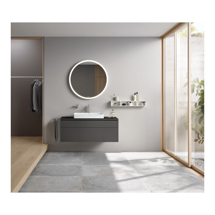 Duravit Meuble sous lavabo L-Cube 122x55 cm, gris, 1 porte, 1 tiroir, suspendu