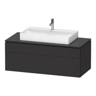 Duravit Meuble sous lavabo L-Cube 122x55 cm, gris, 1 porte, 1 tiroir, suspendu