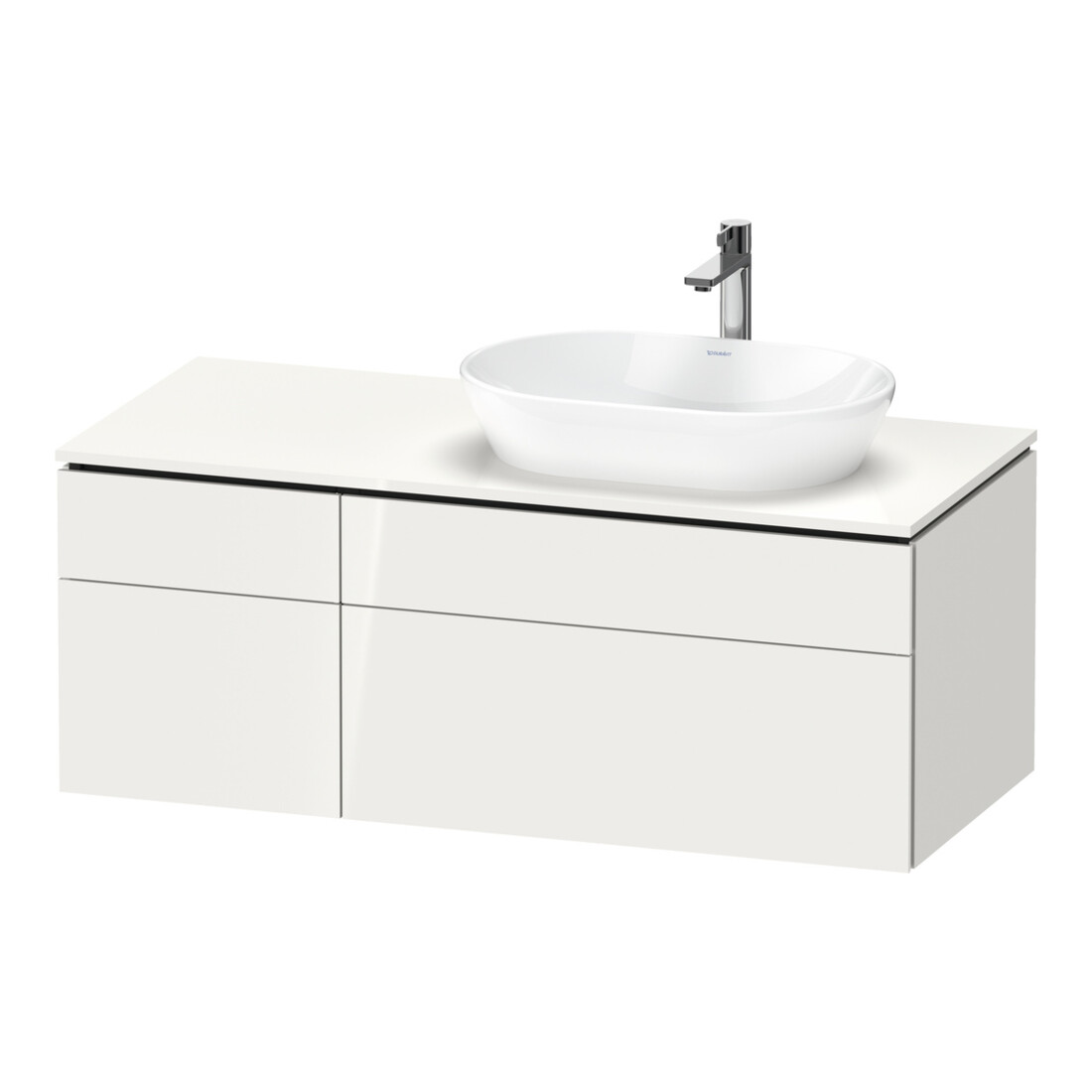 Duravit Meuble sous-lavabo L-Cube 122x55x48,2 cm, AS R, blanc brillant, 1 tiroir