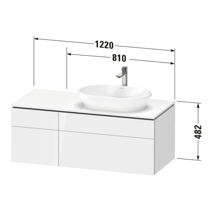 Duravit Meuble sous-lavabo L-Cube 122x55x48,2 cm, AS R, E ma, k EinrSy