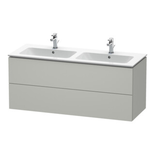 Duravit Meuble sous lavabo L-Cube 129x48,1x55 cm, 2 tiroirs, suspendu, béton gris