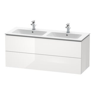 Duravit Meuble sous-lavabo L-Cube 129x48,1x55 cm, 2 tiroirs, suspendu, blanc brillant