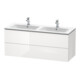 Duravit Meuble sous-lavabo L-Cube 129x48,1x55 cm, 2 tiroirs, suspendu, blanc brillant-1