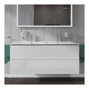 Duravit Meuble sous-lavabo L-Cube 129x48,1x55 cm, 2 tiroirs, suspendu, blanc brillant-2