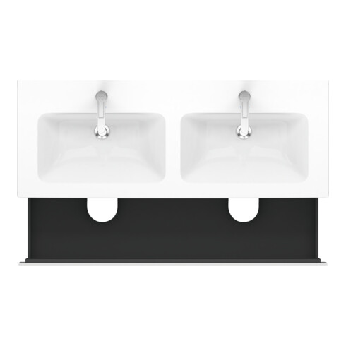Duravit Meuble sous-lavabo L-Cube 129x48,1x55 cm, 2 tiroirs, suspendu, blanc brillant