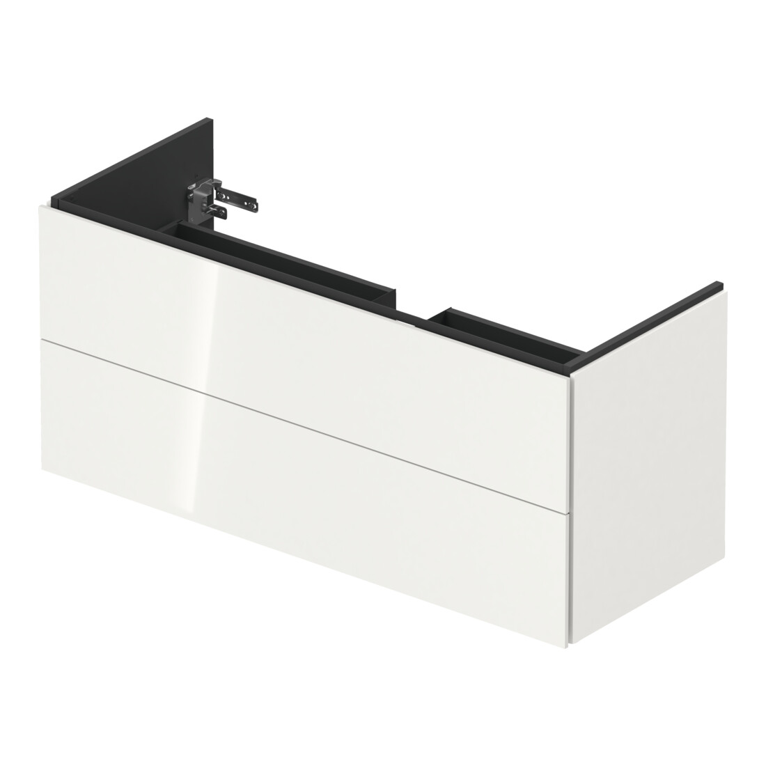 Duravit Meuble sous-lavabo L-Cube 129x48,1x55 cm, 2 tiroirs, suspendu, blanc brillant