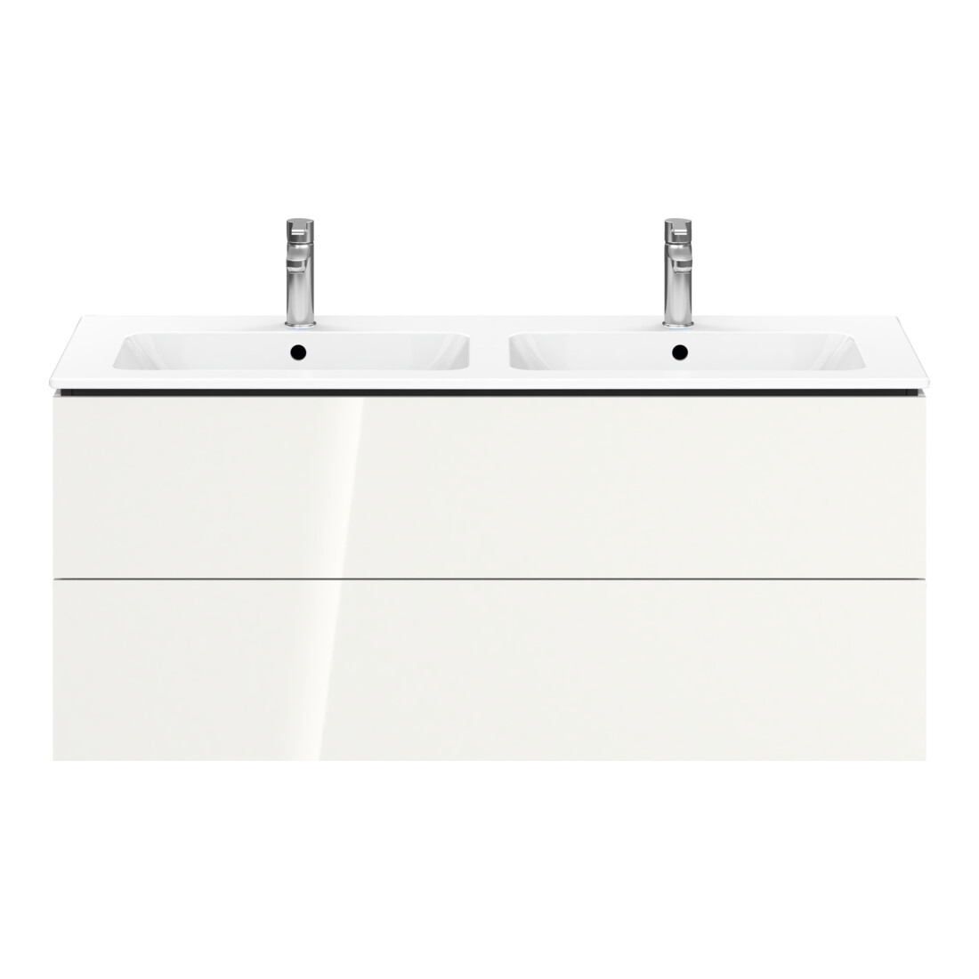 Duravit Meuble sous-lavabo L-Cube 129x48,1x55 cm, 2 tiroirs, suspendu, blanc brillant