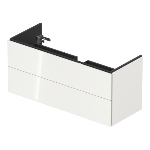 Duravit Meuble sous-lavabo L-Cube 129x48,1x55 cm, 2 tiroirs, suspendu, blanc brillant