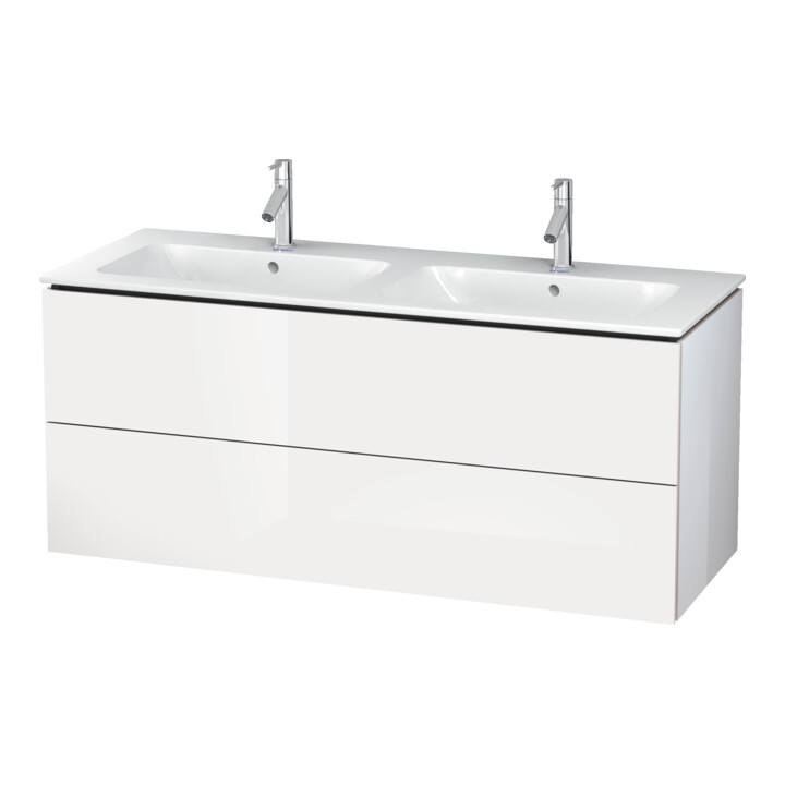Duravit Meuble sous-lavabo L-Cube 129x48,1x55 cm, 2 tiroirs, suspendu, blanc mat