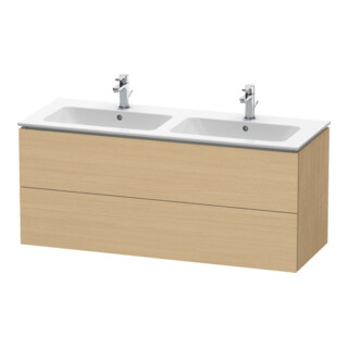 Duravit Meuble sous lavabo L-Cube 129x48,1x55 cm, 2 tiroirs, suspendu, blanc œuf