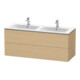 Duravit Meuble sous lavabo L-Cube 129x48,1x55 cm, 2 tiroirs, suspendu, blanc œuf-1
