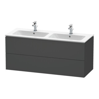 Duravit Meuble sous lavabo L-Cube 129x48,1x55 cm, 2 tiroirs, suspendu, graph ma