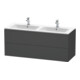 Duravit Meuble sous lavabo L-Cube 129x48,1x55 cm, 2 tiroirs, suspendu, graph ma-1