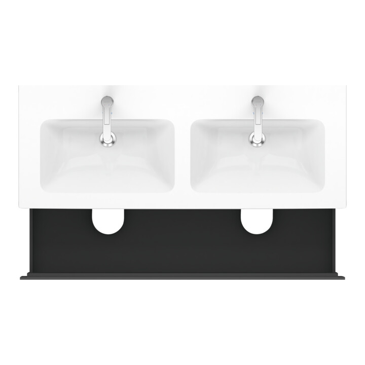 Duravit Meuble sous lavabo L-Cube 129x48,1x55 cm, 2 tiroirs, suspendu, graph ma