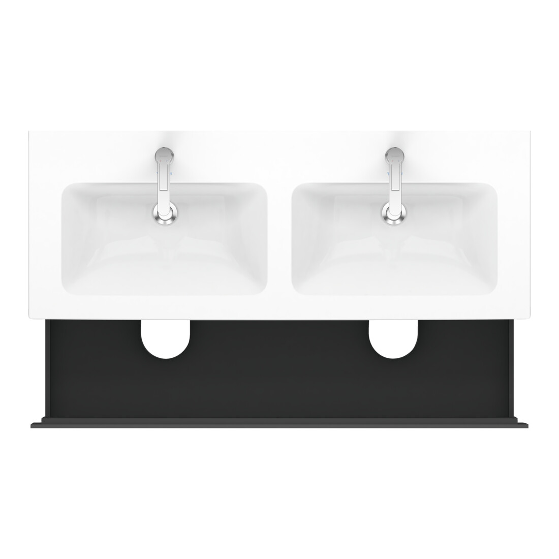 Duravit Meuble sous lavabo L-Cube 129x48,1x55 cm, 2 tiroirs, suspendu, graph ma