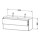 Duravit Meuble sous lavabo L-Cube 129x48,1x55 cm, 2 tiroirs, suspendu, graph ma