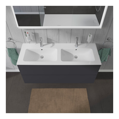 Duravit Meuble sous lavabo L-Cube 129x48,1x55 cm, 2 tiroirs, suspendu, graph ma