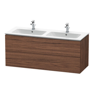 Duravit Meuble sous-lavabo L-Cube 129x48,1x55 cm, 2 tiroirs, suspendu, noyer foncé