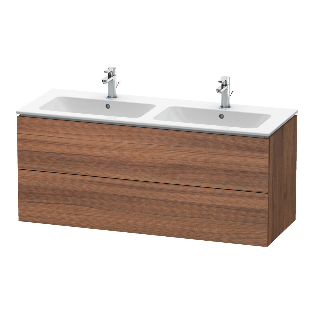 Duravit Meuble sous lavabo L-Cube 129x48,1x55 cm, 2 tiroirs, suspendu, noyer naturel