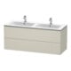 Duravit Meuble sous lavabo L-Cube 129x48,1x55 cm, 2 tiroirs, suspendu, taupe mat-1